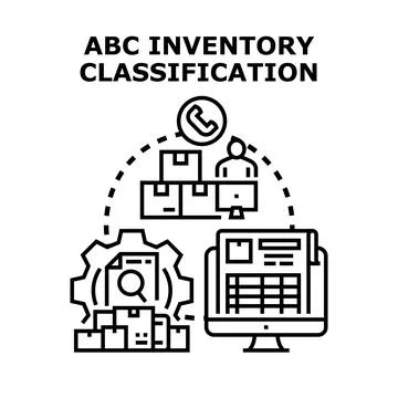 Abc inventory classification system for supply chain management Stock Illustration