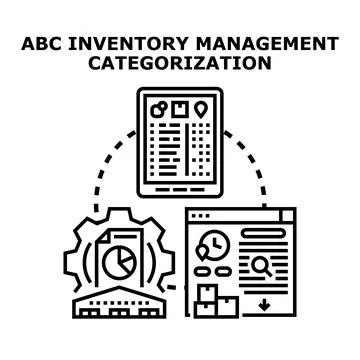 Abc inventory management categorization concept icon Stock Illustration