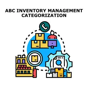 Abc inventory management process for categorization and optimization Stock Illustration
