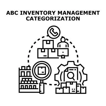 Abc inventory management process for categorization and optimization Stock Illustration