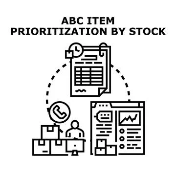 Abc item prioritization by stock inventory management Stock Illustration