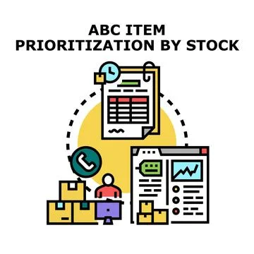 Abc item prioritization by stock inventory management Stock Illustration