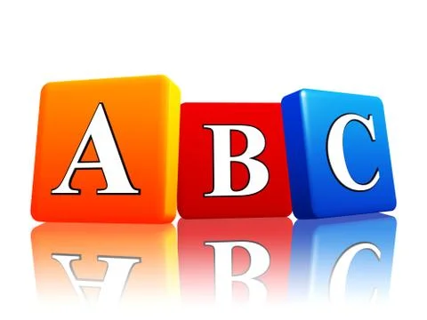 Abc letters in color cubes Stock Illustration