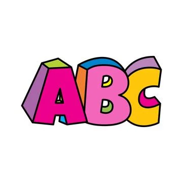 ABC letters colorful 3D design vector on white background Stock Illustration