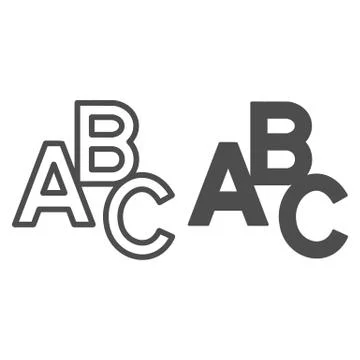 ABC letters line and solid icon, Back to school concept, first letters of Stock Illustration