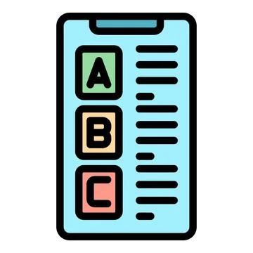 Abc phone quiz icon vector flat Stock Illustration
