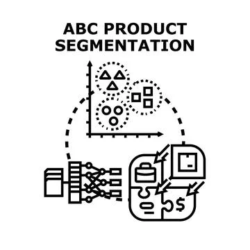 Abc product segmentation analyzing business strategy and inventory Stock Illustration