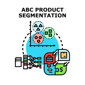 Abc product segmentation analyzing business strategy and inventory Stock Illustration