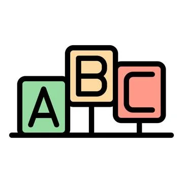Abc quiz icon vector flat Stock Illustration