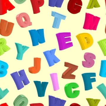 ABC Seamless pattern. Coloured letters background. Vector illustration Stock Illustration