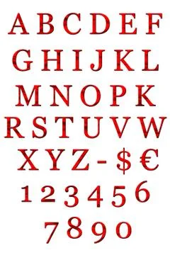 Abc in silk red. Stock Illustration
