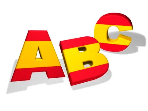 Abc spanish school concept Stock Illustration
