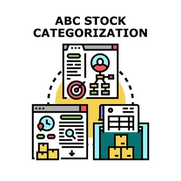 Abc stock categorization process optimizing inventory management Stock Illustration