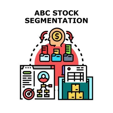 Abc stock segmentation analysis for effective business management Stock Illustration