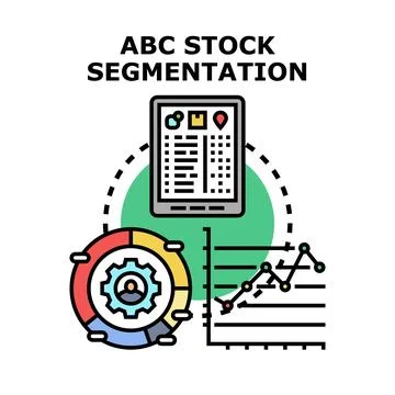 Abc stock segmentation analysis for inventory management Stock Illustration