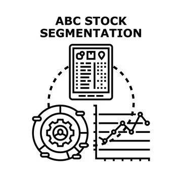 Abc stock segmentation analysis for inventory management Stock Illustration
