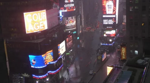 ABC Studios Manhattan on a rainy night Stock Footage 53347732