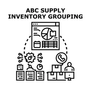 Abc supply inventory grouping concept vector illustration Stock Illustration