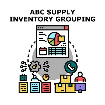 Abc supply inventory grouping concept vector illustration Stock Illustration