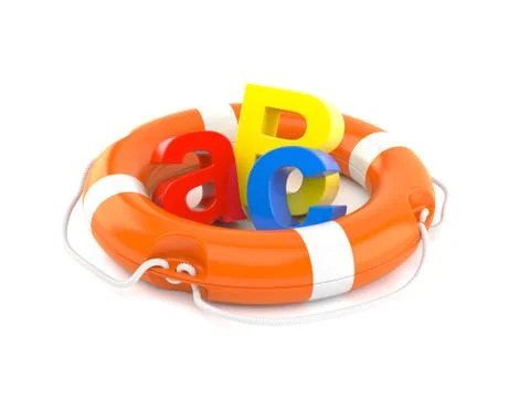 ABC text inside life buoy Stock Illustration