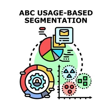 Abc usage based segmentation for customer data analysis Stock Illustration