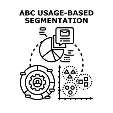 Abc usage based segmentation for customer data analysis Stock Illustration