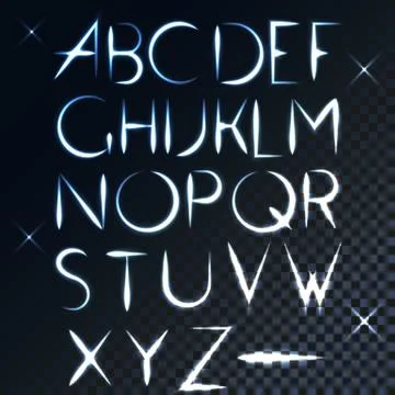 ABC vector light font letter design Stock Illustration