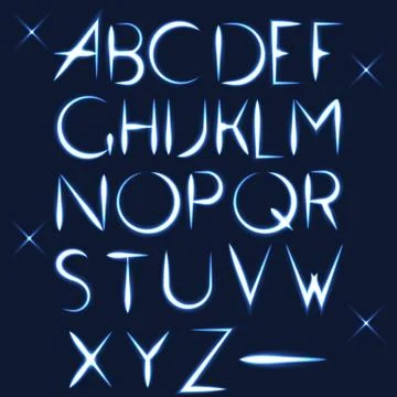 ABC vector light font letter design Illustration