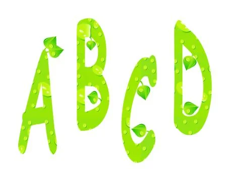 Abc with water drops Stock Illustration