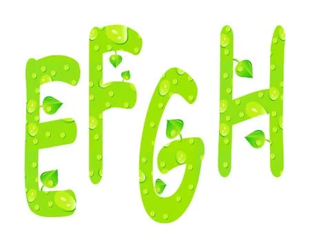 Abc with water drops Stock Illustration