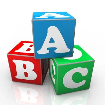 Abc white Stock Illustration