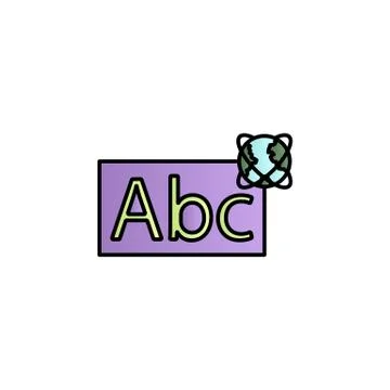 Abc whiteboard color gradient vector icon Illustrazione stock