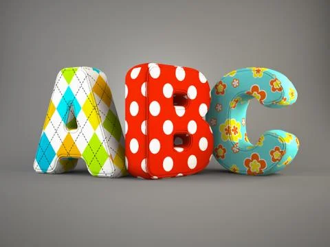 Abc word on grey background Stock Illustration