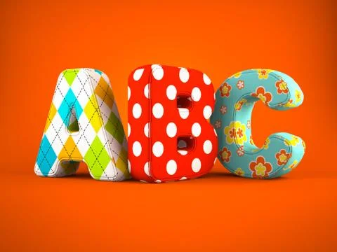 Abc word on orange background Stock Illustration