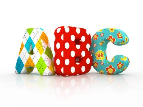 Abc word on white background Stock Illustration