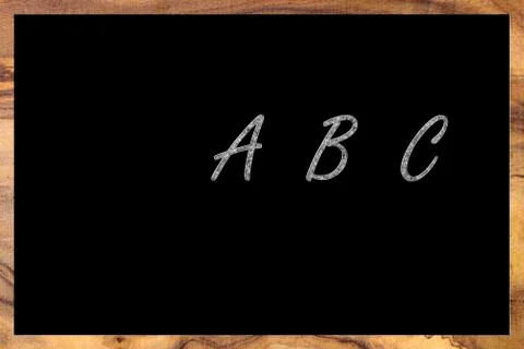 Abc written with chalk on blackboard Stock-Fotos