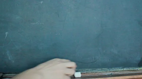 ABC written on chalkboard and erased Stock Footage 45706606