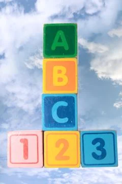 Abc123 in clouds Stock Photos