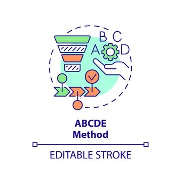 ABCDE method multi color concept icon 스톡 일러스트