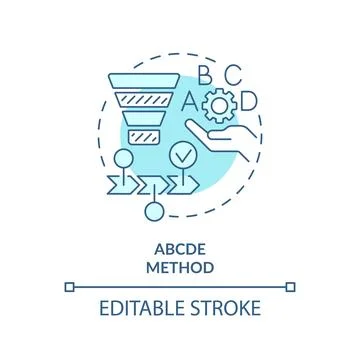 ABCDE method soft blue concept icon 스톡 일러스트