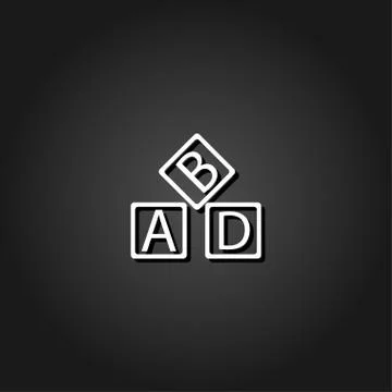 ABD cubes blocks child education icon flat. Stock Illustration
