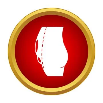 Abdominal area with liposuction marks icon concept Stockillustratie
