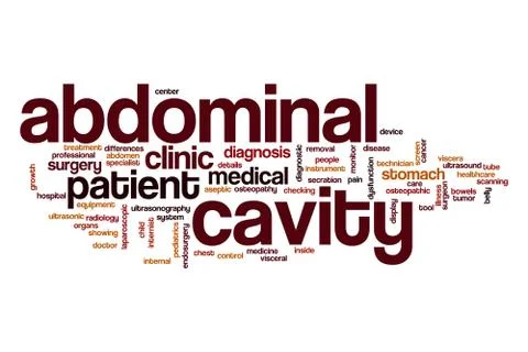 Abdominal cavity word cloud Illustrazione stock