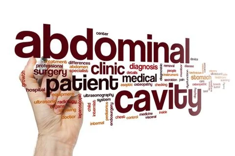 Abdominal cavity word cloud Stock Illustration