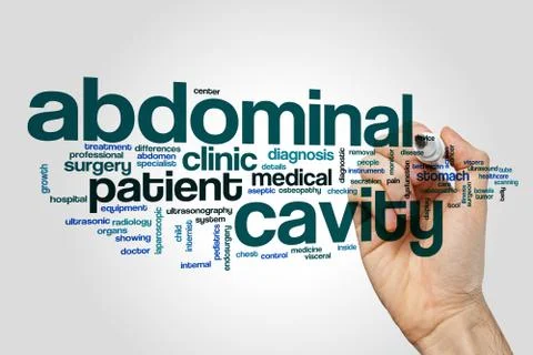 Abdominal cavity word cloud Stock Illustration