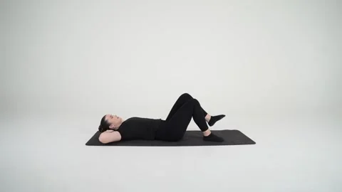 Abdominal Curl with Leg Extension Stock Footage 314194549