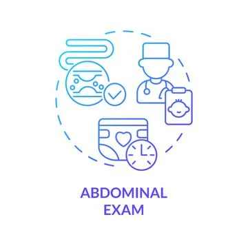 Abdominal exam blue gradient concept icon Stock Illustration