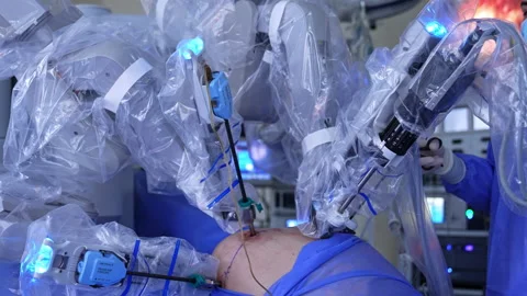 Abdominal laparoscopic surgery performed by robot surgeon Stock Footage 234760351