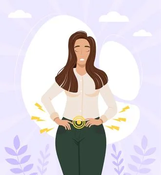 Abdominal pain concept Stock Illustration