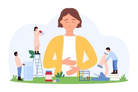Abdominal pain concept Stock Illustration
